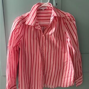 English Factory Kids Red Striped Button Down Shirt